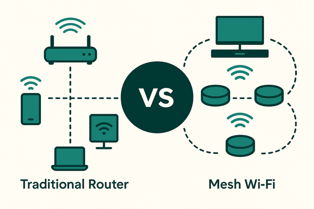 Mesh Wi-Fi 和傳統分享器有什麼不同？