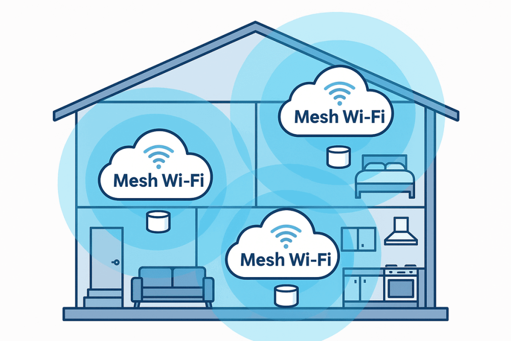 	Mesh Wi-Fi節點覆蓋死角示意圖