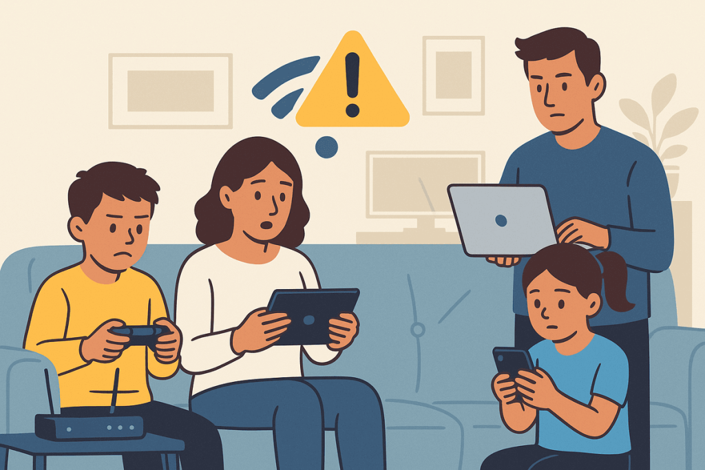 家中同時多人上網造成卡頓